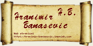 Hranimir Banašević vizit kartica